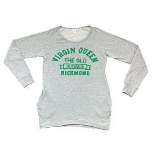 Gyaru Style Gray Graphic Long Sleeves Top Size Medium